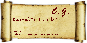 Obagyán Gazsó névjegykártya